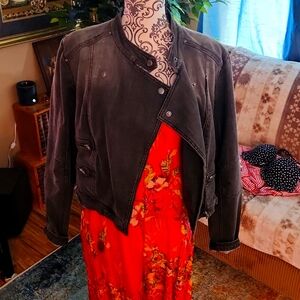 London jeans black denim moto jacket